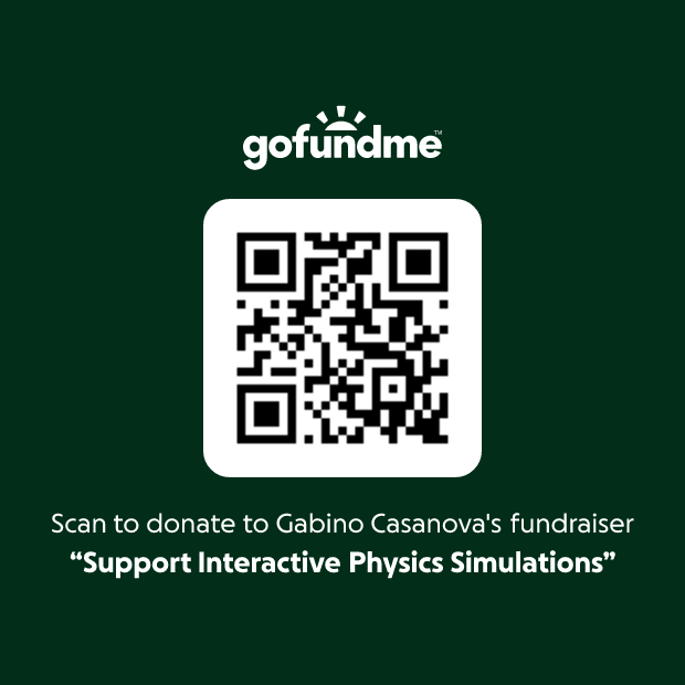 GoFundMe QR code for Support Interactive Physics Simulations